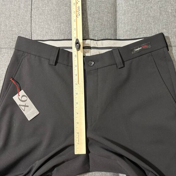 NWT 1946 Ballin Men Dress Pants 33x38 Black Raw Hem Comfort EZE Straight Soho - Picture 5 of 9